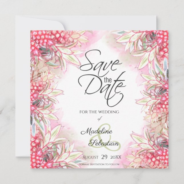 Reserve A Data Abacaxis Rosa Exóticos (Frente)