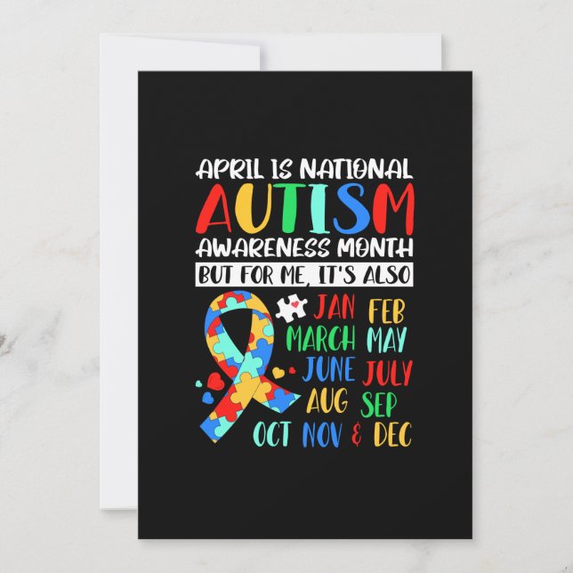 Reserve A Data Abril é Mês de Consciência do Autismo Nacional (Frente)