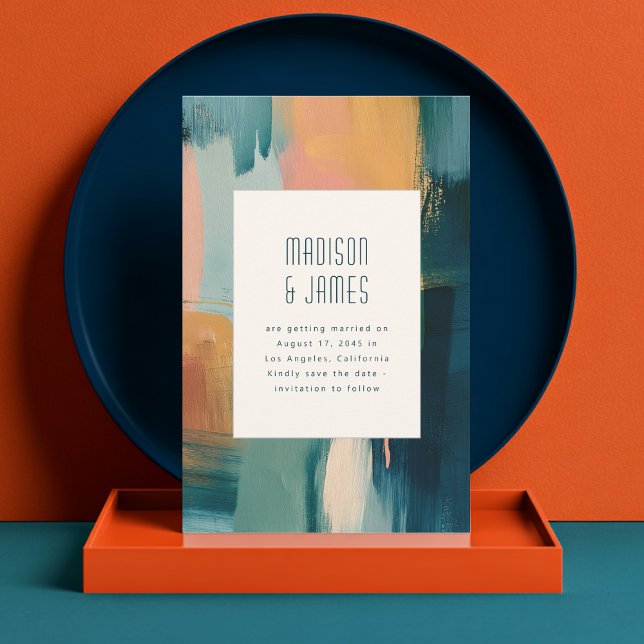 Reserve A Data Abstract Art Modern Painting Unique Wedding (Criador carregado)