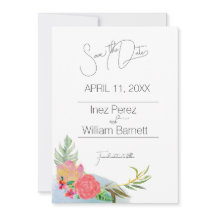 Abstrato Aloha Watercolor Floral Salvar Data