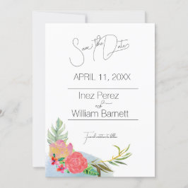 Reserve A Data Abstrato Aloha Watercolor Floral Salvar Data