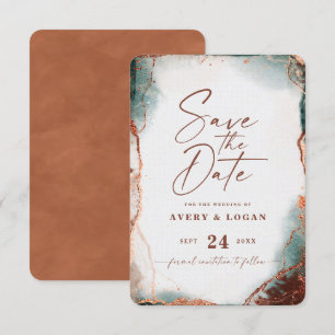 Reserve A Data Abstrato Eetal Watercolor Terra Cotta Wedds