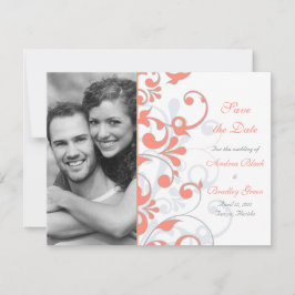 Reserve A Data Abstrato Floral Save the Date Card