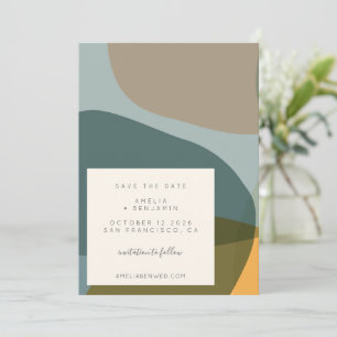 Reserve A Data Abstrato Moderno Forma Taupe Teal