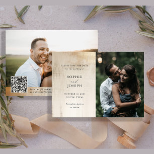 Reserve A Data Abstrato neutro do ouro Código QR de Casamento E