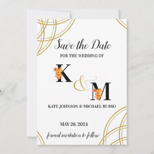 Reserve A Data Abstrato Simple Orange Gladiolus Letters Wed
