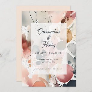 Reserve A Data Abstrato Watercolor Casamento Esparcado