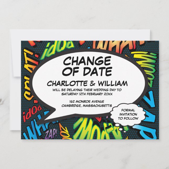 Reserve A Data Adiada a Alteração Moderna de Diversão de Data (Frente)