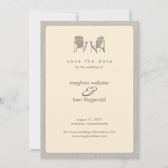 Reserve A Data Adirondack Chairs Casando Salve a Data (Frente)