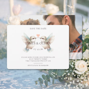 Reserve A Data Adorável Casamento Adicionar Foto Salvar Data