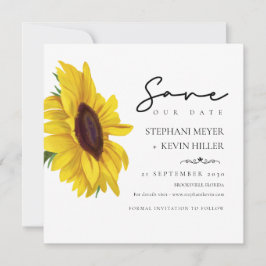 Reserve A Data Adorável Casamento de Script Elegante de Girassol