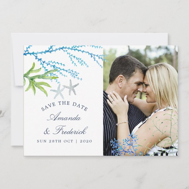Reserve A Data Água-forte Casamento de Praia com Algas Marinhas S (Frente)