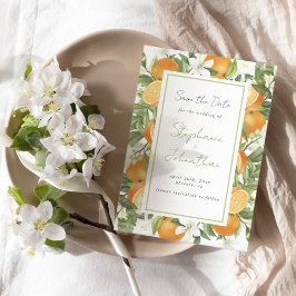 Reserve A Data Água-forte de Laranja Mandarim Casamento Salve a D