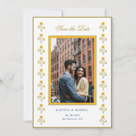 Reserve A Data Água-marinha calêndula Foto Salvar a Data