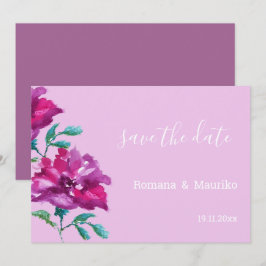 Reserve A Data Água-Rosada Artística Aquarela Pintada à Mão