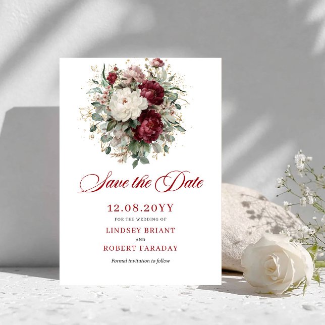 Reserve A Data Aguardar Data Refined Blush Burgundy Gold (Refined Blush Burgundy Gold Save The Date)