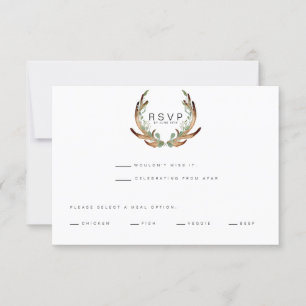 Reserve A Data Aguarela rústica RSVP do Antler que Wedding