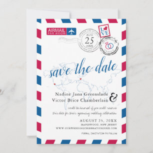 Reserve A Data Airmail Heart Los Angeles e França salvem a data