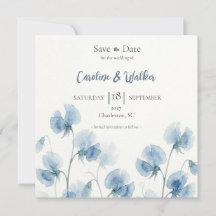 Algo Azul Casamento Aquarela Salvar a Data