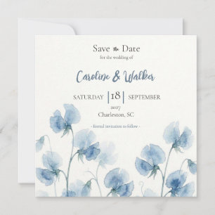 Reserve A Data Algo Azul Casamento Aquarela Salvar a Data