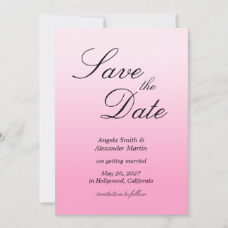Reserve A Data Algodão Moderno Minimalista Cor-de-Rosa Gradiente