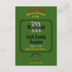 Reserve A Data Alguma reunião de família irlandesa verde do nome