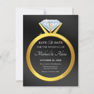 Reserve A Data Aliança de casamento de diamante simples moderna