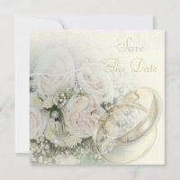 Alianças de Casamento, Rosas, Pombas e Renda Save