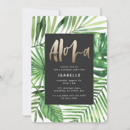 Reserve A Data Aloha tropical palm & gold script party