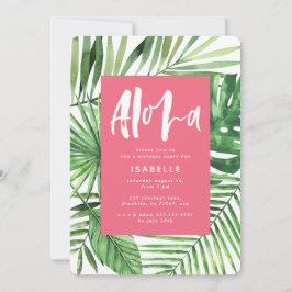 Reserve A Data Aloha tropical palm & script de aniversário femini