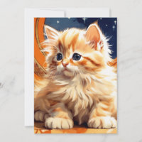 Alphonse Mucha Art Nouveau Orange Cat