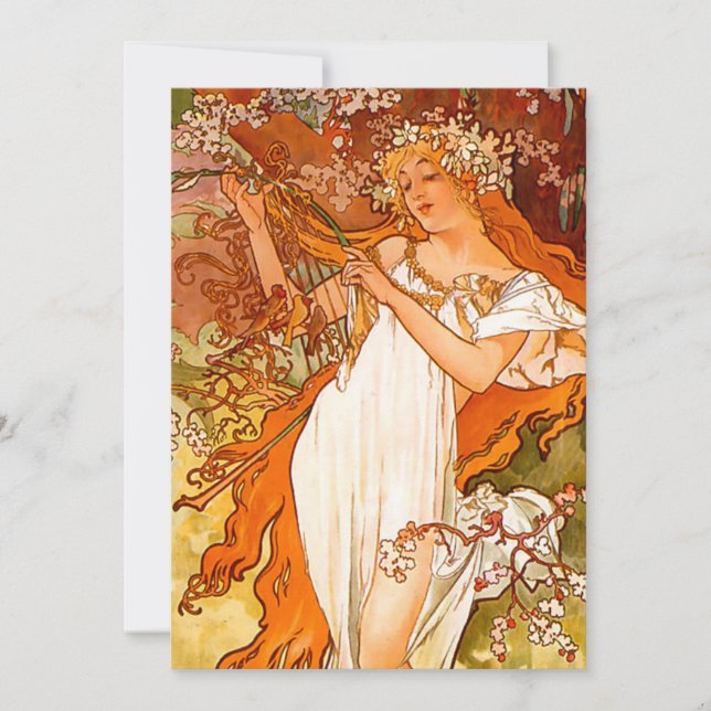 Reserve A Data Alphonse Mucha Art Nouveau Primavera (Frente)