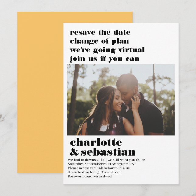 Reserve A Data Alteração do Plano Casamento Virtual Salvar a Foto (Frente/Verso)