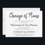 Reserve A Data Alteração simples de planos preto e branco<br><div class="desc">Ajude seus convidados a navegar por esses eventos imprevistos,  mantendo-os informados sobre as novas alterações no evento. Personalize com suas novas informações de evento para criar uma mudança de planos que seus amigos e familiares certamente apreciarão.</div>