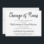 Reserve A Data Alteração simples de planos preto e branco<br><div class="desc">Ajude seus convidados a navegar por esses eventos imprevistos,  mantendo-os informados sobre as novas alterações no evento. Personalize com suas novas informações de evento para criar uma mudança de planos que seus amigos e familiares certamente apreciarão.</div>