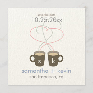 Reserve A Data Amantes do Café Salvem a Data: Cream Felted Paper