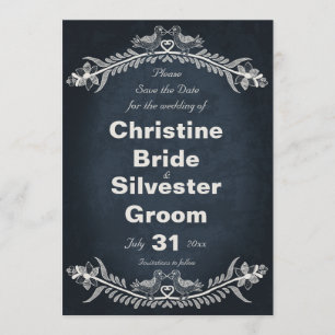 Reserve A Data Ame as videiras do pássaro, 5x7 salvar a data