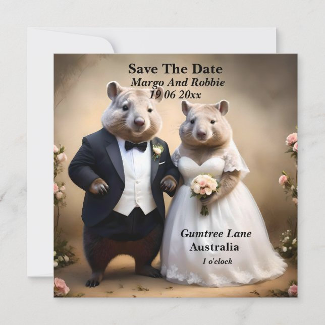 Reserve A Data "Amor Verdadeiro Lá Embaixo: Wombats Casando (Frente)