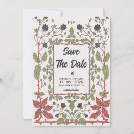 Reserve A Data Amoras Pretas de Outono Vintage Salve a Data