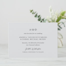 Reserve A Data Andrea Cinza Elegant Wedding