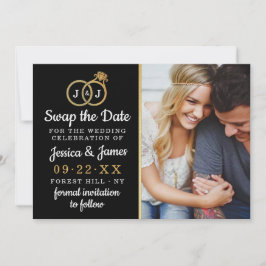 Reserve A Data Anéis De Casamento Do Monograma Chic Salve Ou Troq