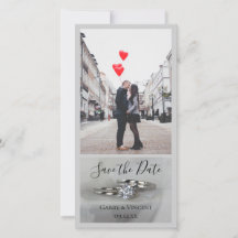 Anéis de Casamento na Cinza Salve a Data