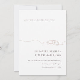 Reserve A Data Anéis de Casamento Simples Mínimos | Cor-de-rosa