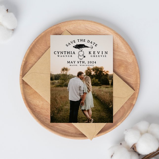 Reserve A Data Anéis de casamentos de anzóis de isca salvam a dat (Criador carregado)