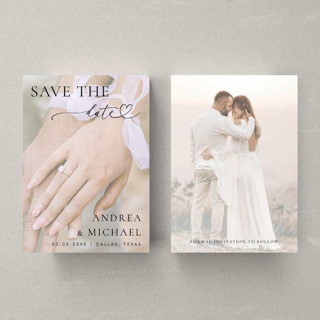 Reserve A Data Anel de Noivado Personalizado Foto Desbotada Desbo (Criador carregado)