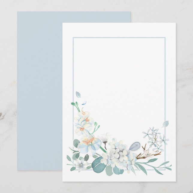 Reserve A Data Anêmona Floral Personalizada em Branco (Frente/Verso)