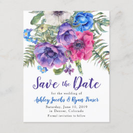 Reserve A Data Anemone Wedding Save the Date Watercolor Floral