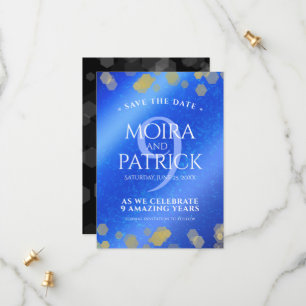 Reserve A Data Aniversário Casado do Elegante Nove Lapis Lazuli