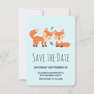 Reserve A Data Aniversário das raposas de laranja