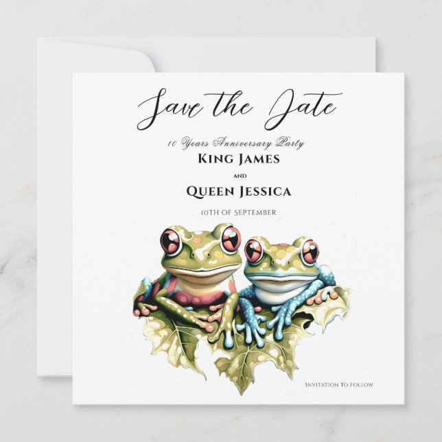 Reserve A Data Aniversário de 10 Anos de Casamento Festa Casual n (Frente)